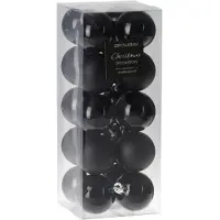 B2X Christmas Decoration Kerstballen - 20x stuks - zwart - 4 cm - Kerstbal