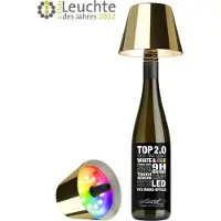 Sompex Flessenlamp " TOP " met houdbare kurk| 2.0 Led| Goud - indoor / outdoor - oplaadbaar | RGB