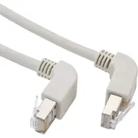 DeLOCK netwerkkabel RJ45 Cat.6A S/FTP, met hoekige aansluiting aan boven- en onderkant, 0,5 meter