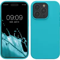 Kwmobile Case voor iPhone 15 Pro - Slank TPU-Hoesje met Zachte Afwerking - In ijsblauw
