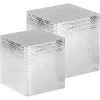 vidaXL Salontafels, 2 stuks, zilverkleurig, aluminium