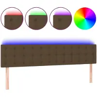 vidaXL Hoofdbord LED 180x5x78/88 cm stof donkerbruin