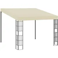 vidaXL Belvédère mural 3x3 m Crème Tissu