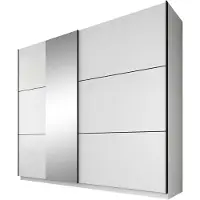 Meubella Kledingkast - Wit - 236 x 63 x 210 cm - Garderobekasten
