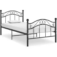 vidaXL Bed, zwart, metaal, 90x200 cm