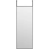 vidaXL Deurspiegel 30x80 cm glas en aluminium zwart