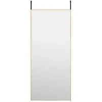 vidaXL Deurspiegel 40x100 cm glas en aluminium goudkleurig