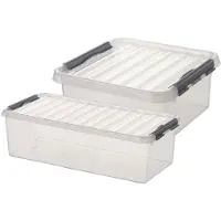 Sunware Opberg boxen set van 6x stuks in 9.5L en 18L kunststof met deksel - Opbergbox