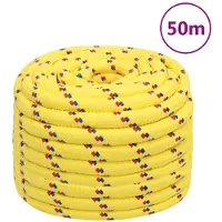vidaXL Boottouw 20 mm 50 m polypropyleen geel