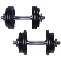 Gorilla Sports Dumbellset 27.5 kg Gripper Gietijzer Zwart