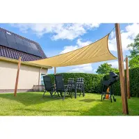 Wovar Schaduwdoek Waterdicht Rechthoek 300 x 500 cm | 160gr/m2 | Beige | Per Stuk | Schaduwdoeken rechthoekig | Premium Schaduwdoeken