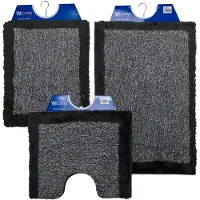 Wicotex Wicotex-Badmatset-Badmat-Toiletmat-Bidetmat grijs met zwarte rand