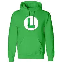 Super Mario - Gaming Trui met capuchon - Luigi Badge - S tot XXL - voor Mannen - groen | Maat XXL