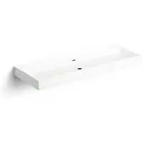 Clou Wash Me wastafel mineraalmarmer 110cm wit glans
