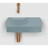 Clou Vale keramische fontein 38cm zonder kraangat rechts blauw mat
