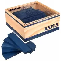 Capolavoro KAPLA 40 Vierkanten Donkerblauwe Houten Bouwset 40 Donkerblauwe Bouwplanken voor de leeftijd van 3 jaar