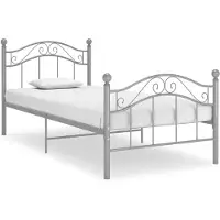 vidaXL Bedframe metaal grijs 100x200 cm