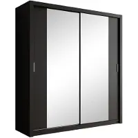 Meubella Kledingkast mat zwart 200x62x215 - Garderobekast