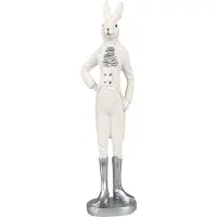 Clayre & Eef Beeld Konijn 20 cm Wit Polyresin Paasdecoratie Wit Paasdecoratie