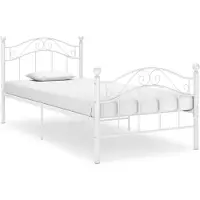 vidaXL Bedframe metaal wit 100x200 cm