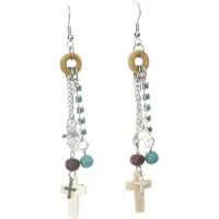 Behave - Oorhangers - Bohemian stijl - Kruisje en kralen - 9 cm