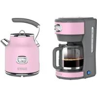 WESTINGHOUSE Retro 2-delige Set – Waterkoker 1,7L + Filter Koffiezetapparaat – Roze