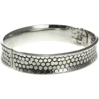 Behave - Armband - Zilverkleurige bangle - Geometrisch patroon - Elegant