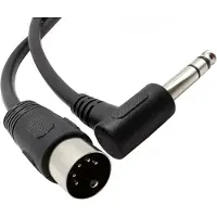 Dolphix DIN 5-pins - 6,35mm Jack haaks audiokabel / zwart - 1,5 meter