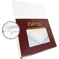 ISleep Molton Hoeslaken - 100% Katoen - Litsjumeaux XL - 190x210/220 cm - Wit