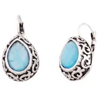 Behave Oorstekers vintage design met blauwe steen