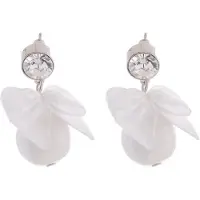 Behave - Oorstekers met strikje en kristal - romantisch wit - chic