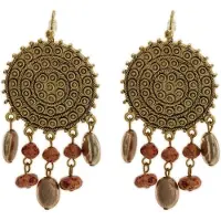 Behave - Oorbellen goudkleur hangers 6 cm - bohemian sierstijl