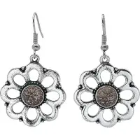 Behave - Oorhangers dames bloemvormig - Boho chic trend - Zilverkleur