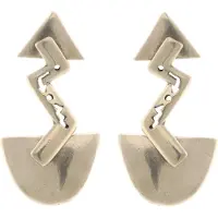 Behave - Dames oorbellen hanger geometrisch design - Zilverkleur modern