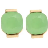 Behave - Oorbel steker lichtgroen glassteen fris pasteltrend goudkleur