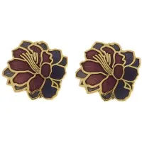 Behave - Oorknopjes dames - bloemmotief - paars - 1 cm