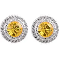 Behave - Oorstekers met Gele Swarovski Steen - 1 cm