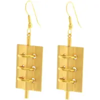Behave Oorbellen hangers rechthoek design goud-kleur 5cm