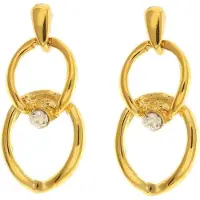 Behave - Dames oorbellen - Goudkleur dubbele ringen - Elegant 4 cm