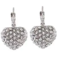 Behave - Oorhangers Hartvorm Zilverkleur - Strass - Elegant - Nikkelvrij