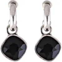 Behave - Oorstekers - Zilverkleur met zwarte steen - Statement - 3.5 cm