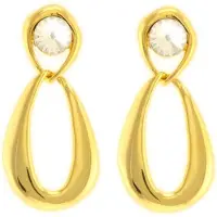 Behave - Oorhangers druppelvorm met kristal - goudkleur - elegant chic