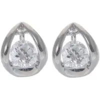 Behave - Oorbel steker zilverkleur kristal elegant druppelvorm 16mm