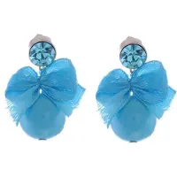 Behave - Oorbellen met blauwe steen en strik - speels zomeraccent
