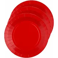 SANTEX feest gebak/taart bordjes - rood - 20x stuks - karton - D17 cm - Feestbordjes
