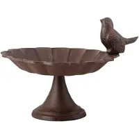 Best for birds Vogelbad/voederschaal - op voet - gietijzer - 15 cm - Vogelvoederschalen