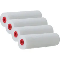 Merkloos Set van 4x stuks schuim verfrollers lakroller2,5 x 10 cm - Verfrollers