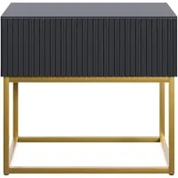 NADUVI Collection Nachtkastje Vesper | NADUVI Collection spaanplaat zwart 50x44x31.6 cm nachtkastjes | NADUVI