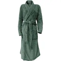 Linnick Flanel Fleece Badjas Uni - olive green - XL
