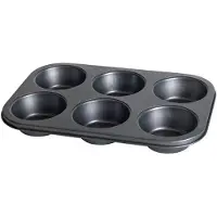 Gerimport Muffins en cupcakes bakken bakvorm/bakblik 31 x 21 cm - voor 6x stuks - Muffinvormen / cupcakevormen